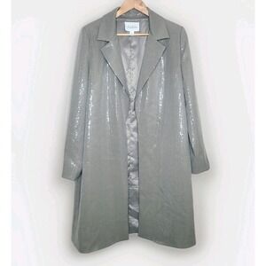 Anthropologie Mare Mare Jacket Gray Sequin Longline Preppy Retro Boho Medium